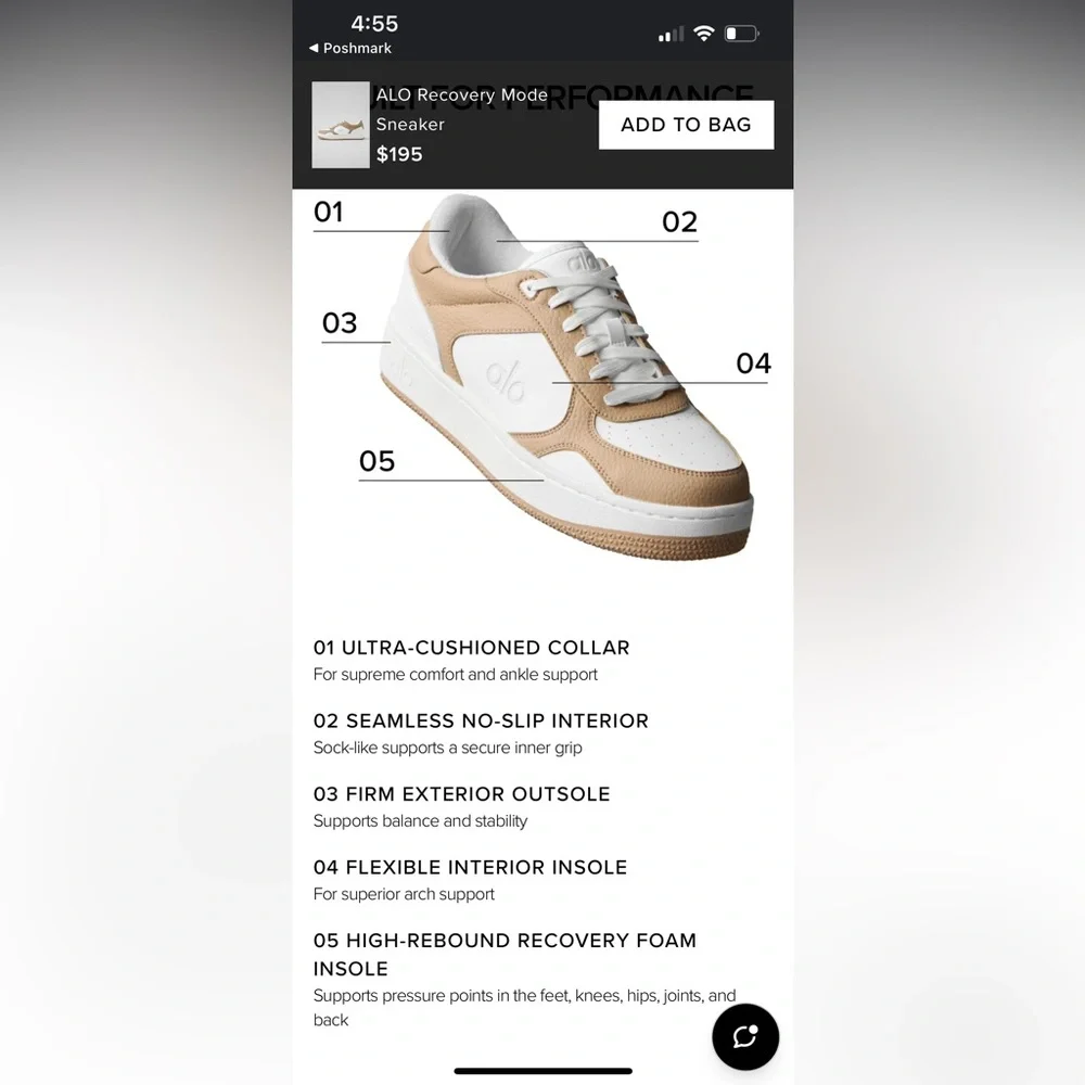 ALO Recovery Mode Sneaker Mens size 12
Women’s 13.5 unisex - Picture 8 of 9